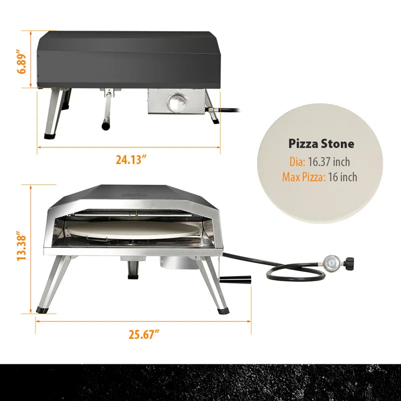 Stainless Steel Countertop Propane Pizza Oven