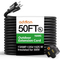 50 Ft. 16/3 Heavy Duty Outdoor Extension Cord with Flexible Long Wires, Black (1-Pack)