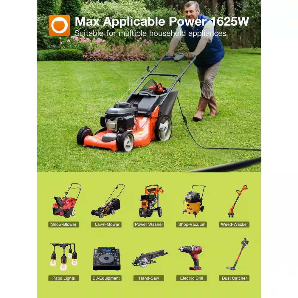 50 Ft. 16/3 Heavy Duty Outdoor Extension Cord with Flexible Long Wires, Black (1-Pack)