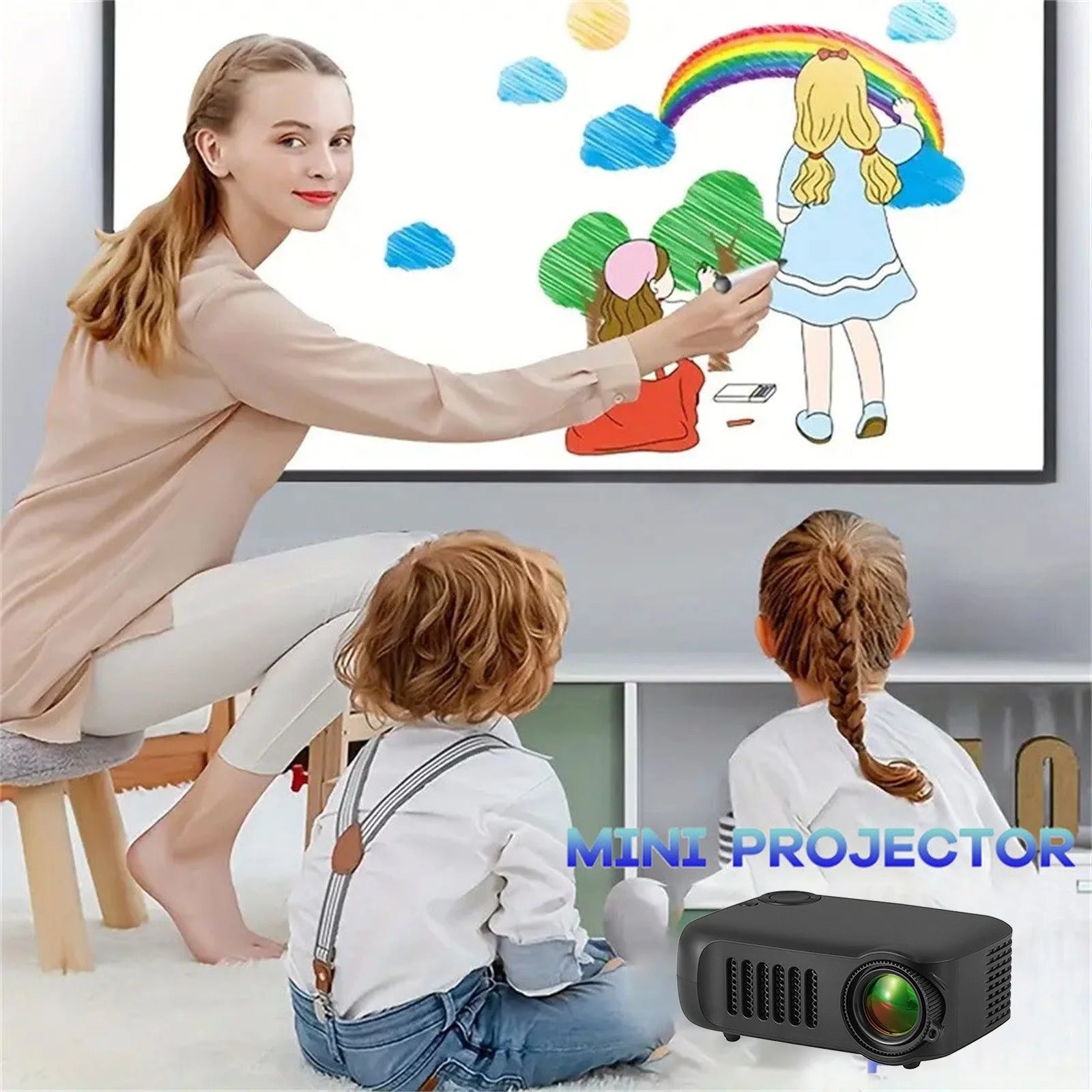 Mini Portable LED Outdoor HD 1080P Cell Phone Projector Projector(U.S.), Projector