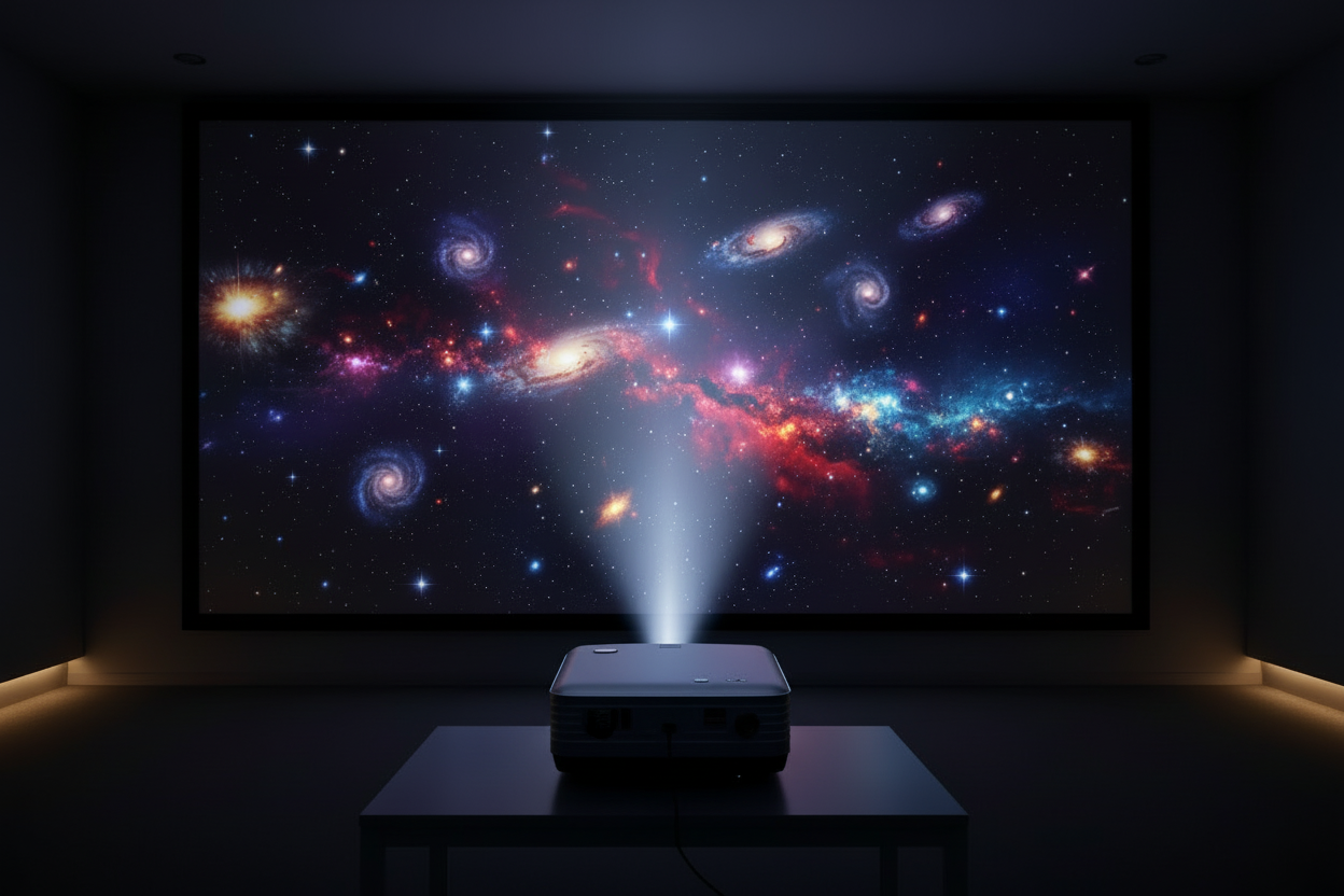 a projector projecting space
