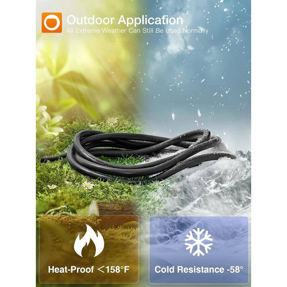 50 Ft. 16/3 Heavy Duty Outdoor Extension Cord with Flexible Long Wires, Black (1-Pack)