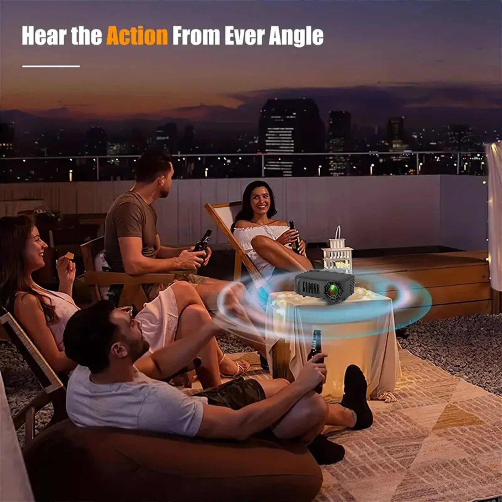 Mini Portable LED Outdoor HD 1080P Cell Phone Projector Projector(U.S.), Projector