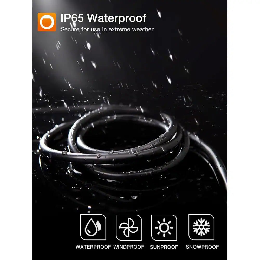 50 Ft. 16/3 Heavy Duty Outdoor Extension Cord with Flexible Long Wires, Black (1-Pack)