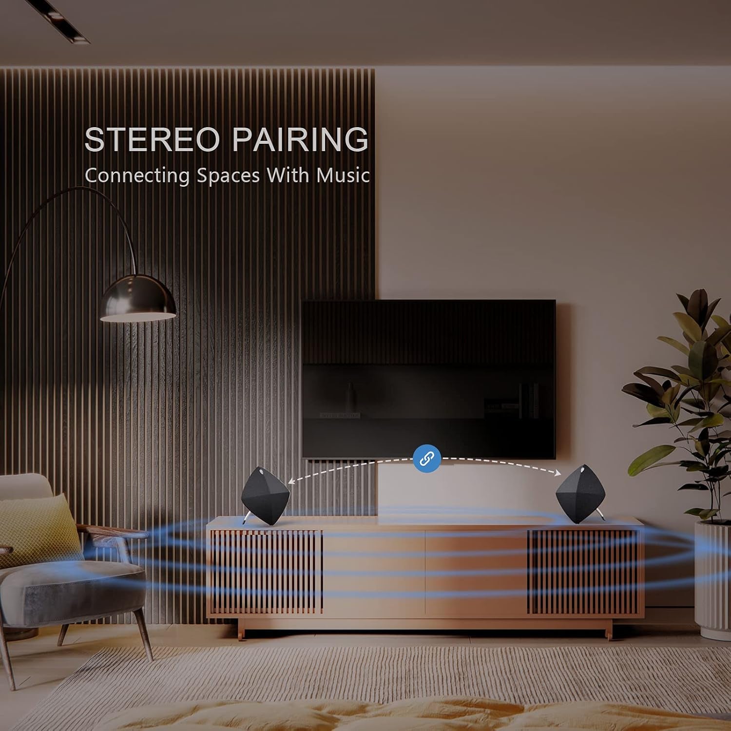 Bluetooth Speaker for Home, 45W (60W Peak) AC Powered Bluetooth Speaker with Loud Bass, Wireless Stereo Pairing, Built-In Mic, for Home, Office and Gift